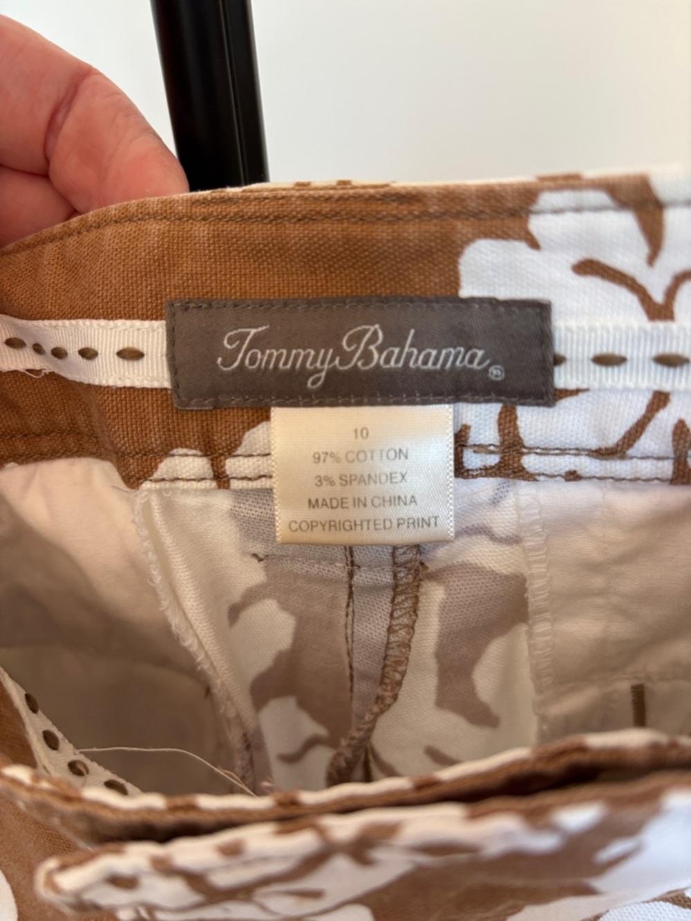 Tommy Bahama Brown and White Floral Capris - Picture 2 of 4
